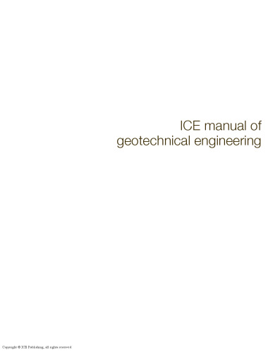 ICE manual of geotechnical engineering v1