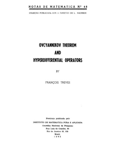 Ovcyannikov theorem and hyperdifferential operators