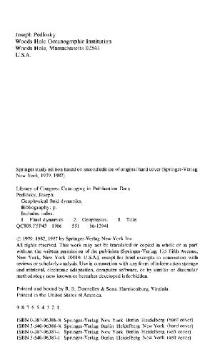 Geophysical fluid dynamics