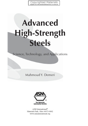 Advanced high-strength steels : science, technology, and applications