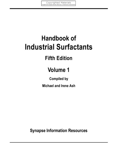 Handbook of industrial surfactants