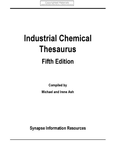 Industrial chemical thesaurus