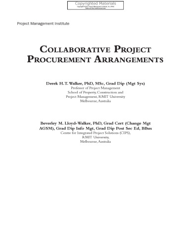 Collaborative project procurement arrangements