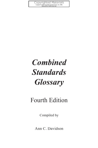 Combined Standards Glossary (4th Edition)