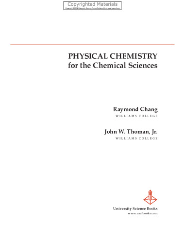 Physical chemistry for the chemical sciences