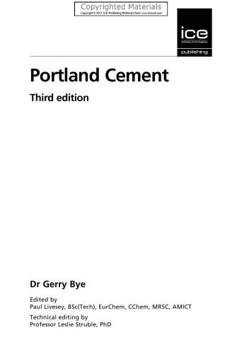 Portland Cement, 3rd edition: Composition, Production and Properties (Structures and Buildings)