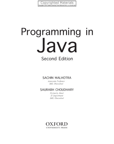 Programming in Java