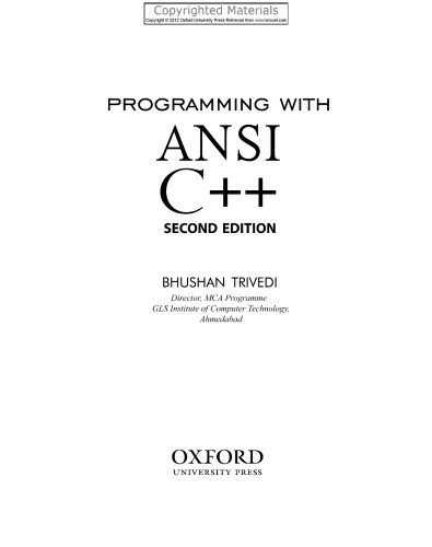 Programming with ANSI C++