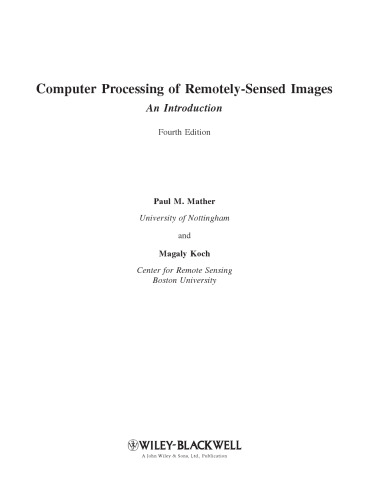 Computer processing of remotely-sensed images : an introduction