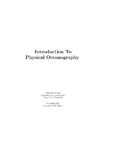 Introduction to physical oceanography