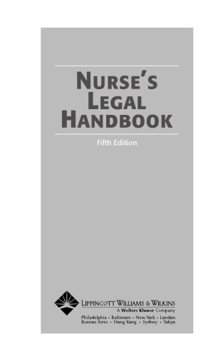 Nurse's Legal Handbook