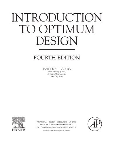 Introduction to Optimum Design, Fourth Edition