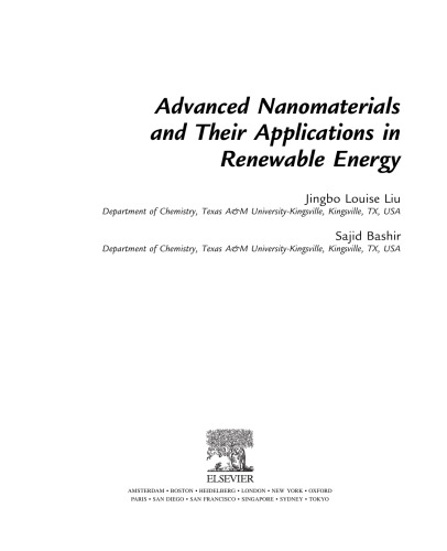 Advanced Nanomaterials and their Applications in Renewable Energy