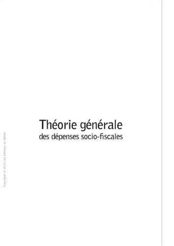 Théorie générale des dépenses socio-fiscales