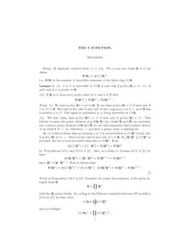 The Phi function