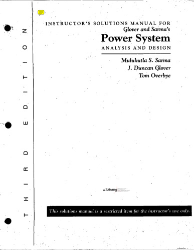 Power System Analysis and Design - Solution manual