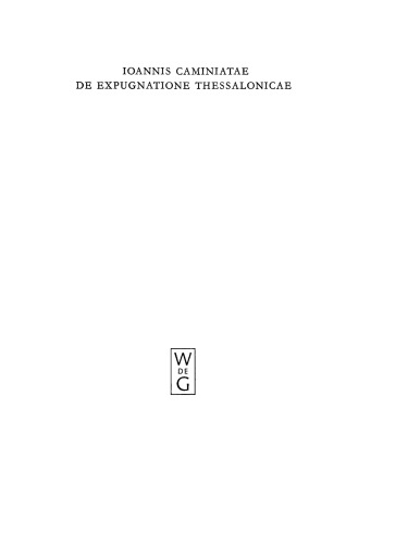 Ioannis Caminiatae de expugnatione Thessalonicae