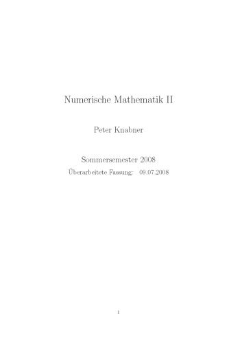 Numerische Mathematik II