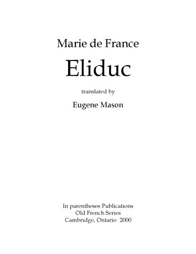 Eliduc, translated by Eugene Mason