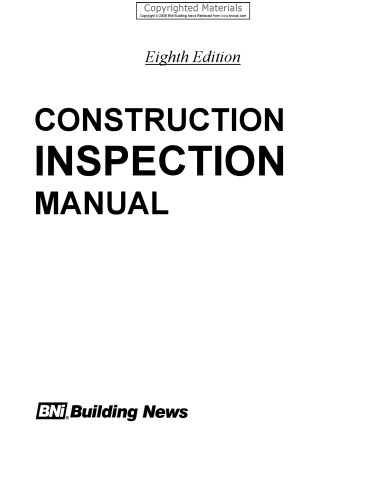 Construction Inspection Manual