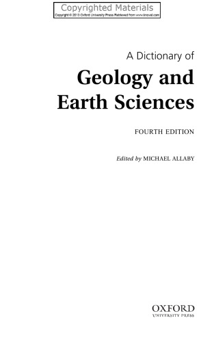 A Dictionary of Geology and Earth Sciences