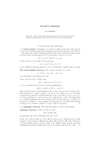 Sylow’s theorem