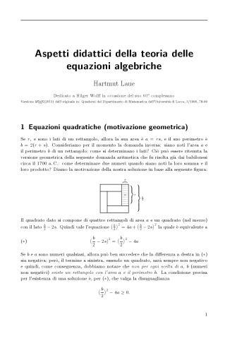 Aspetti didattici della teoria delle equazioni algebriche [expository notes]