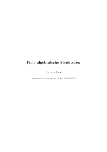 Freie algebraische Strukturen