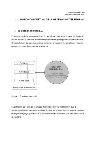 Marco conceptual de la ordenación territorial