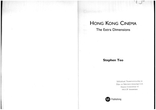 Hong Kong cinema : the extra dimensions