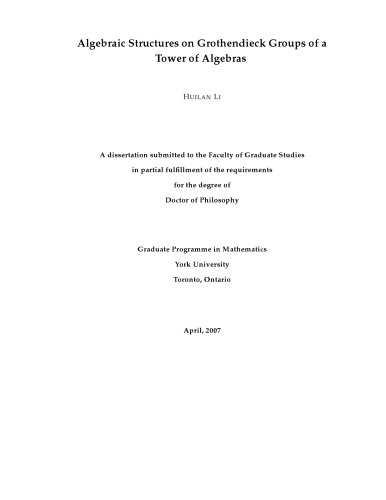 Algebraic Structures on Grothendieck Groups of a Tower of Algebras