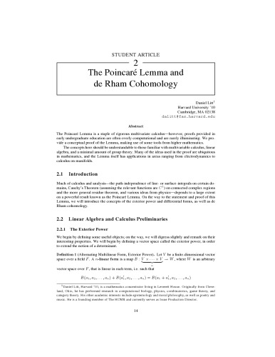 The Poincaré Lemma and de Rham Cohomology