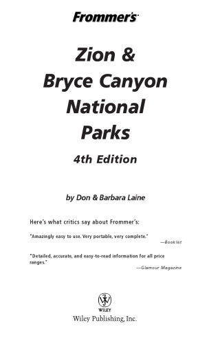 Frommer's Zion & Bryce Canyon National Parks