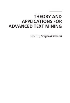 Theory and Applications for Advanced Text Mining