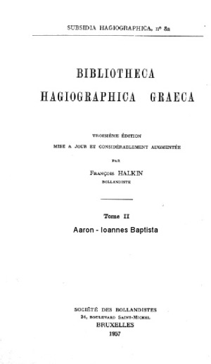 Bibliotheca hagiographica graeca