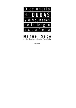 Diccionario de dudas y dificultades de la lengua española