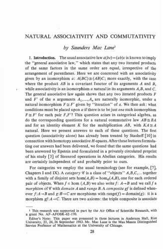 Natural commutativity and associativity