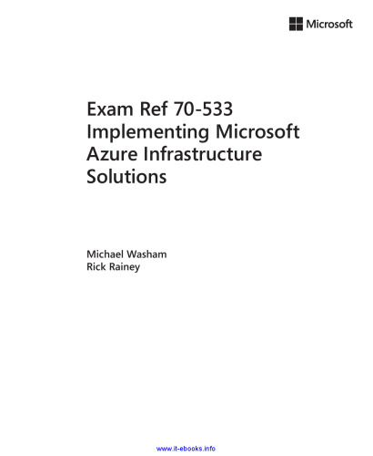 Exam Ref 70-533 Implementing Microsoft Azure Infrastructure Solutions