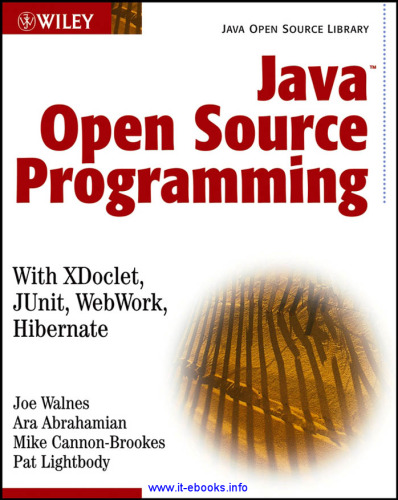 Java Open Source Programming: with XDoclet, JUnit, WebWork, Hibernate