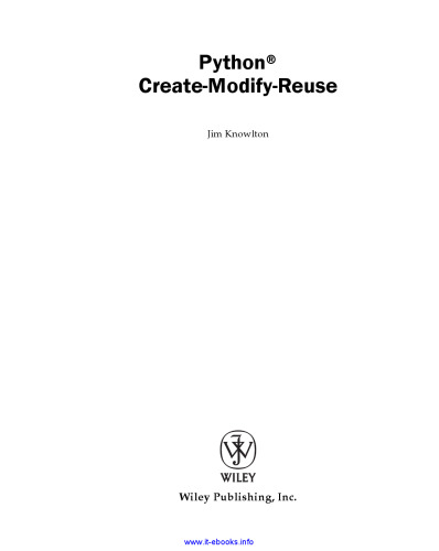 Python: Create - Modify - Reuse