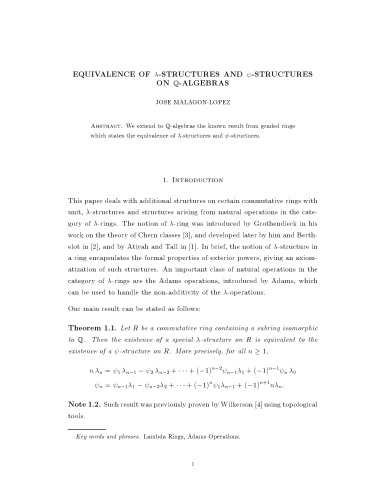 Equivalences of lambda-Structures and psi-Structures on Q-Algebras