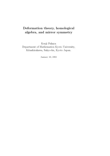 Deformation theory, homological algebra, and mirror symmetry