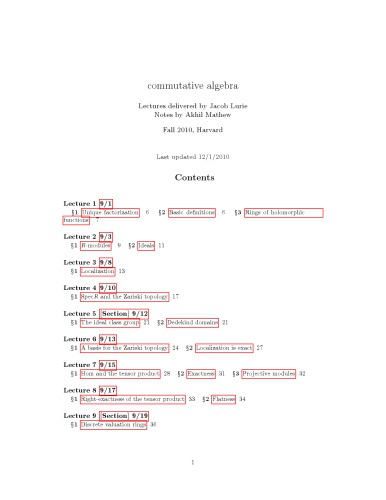 commutative algebra