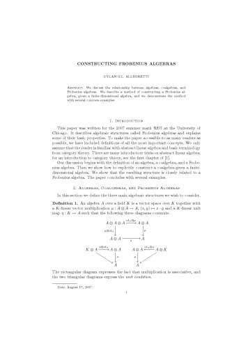 Constructing Frobenius Algebras