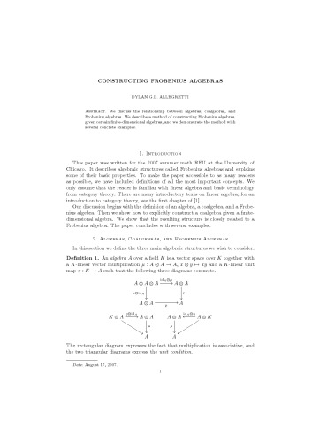 Constructing Frobenius Algebras