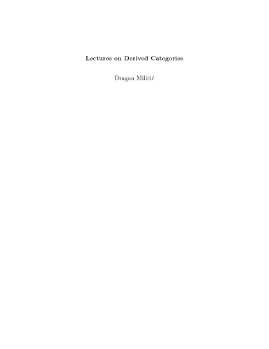 Lectures on Derived Categories