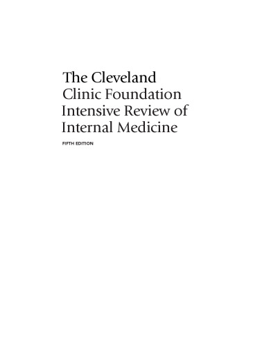 The Cleveland Clinic Intensive Review of Internal Medicine