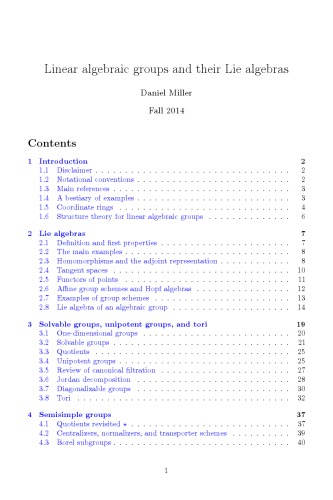 Linear algebraic groups and their Lie algebras