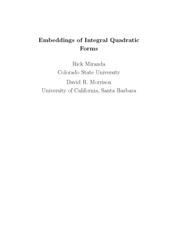 Embeddings of Integral Quadratic Forms