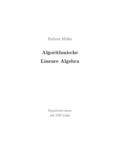 Algorithmische Lineare Algebra